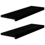 vidaXL Okenný parapet 2 ks tmavohnedá 80x30x2 cm dubový masív