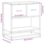 vidaXL Nočný stolík, dub sonoma 60x31x60 cm, kompozitné drevo+kov – Obrázok 11
