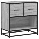 vidaXL Nočný stolík, sivá sonoma 60x31x60 cm, kompozitné drevo+kov – Obrázok 2