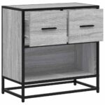 vidaXL Nočný stolík, sivá sonoma 60x31x60 cm, kompozitné drevo+kov – Obrázok 8