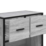 vidaXL Nočný stolík, sivá sonoma 60x31x60 cm, kompozitné drevo+kov – Obrázok 9
