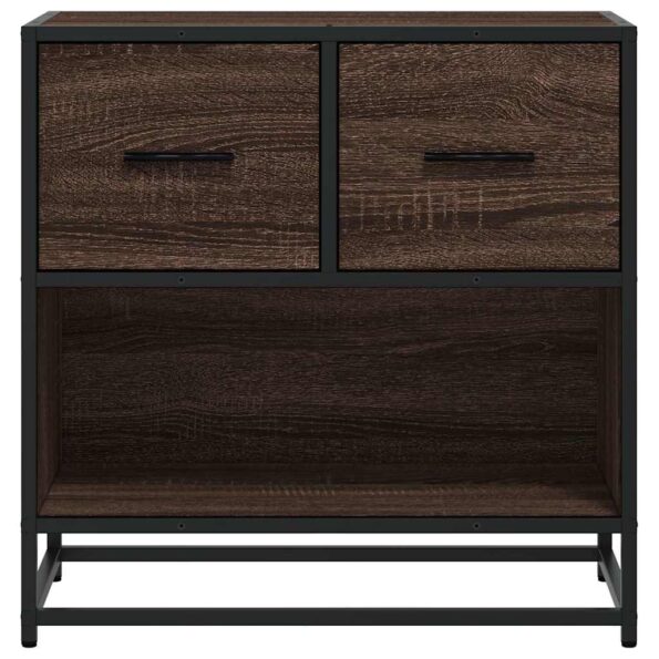 vidaXL Nočný stolík, hnedý dub 60x31x60 cm, kompozitné drevo+kov – Obrázok 5