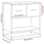 vidaXL Nočný stolík, hnedý dub 60x31x60 cm, kompozitné drevo+kov – Obrázok 11