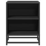 vidaXL Nočná skrinka čierna 40x31x50 cm kompozitné drevo+kov – Obrázok 5