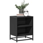 vidaXL Nočné stolíky 2 ks čierne 40x31x50 cm kompozitné drevo+kov – Obrázok 4