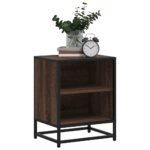 vidaXL Nočná skrinka hnedý dub 40x31x50 cm kompozitné drevo+kov – Obrázok 4