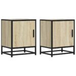 vidaXL Nočné stolíky 2 ks dub sonoma 40x31x50 cm kompozitné drevo+kov – Obrázok 2