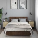vidaXL Nočné stolíky 2 ks dub sonoma 40x31x50 cm kompozitné drevo+kov – Obrázok 3