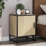 vidaXL Nočné stolíky 2 ks dub sonoma 40x31x50 cm kompozitné drevo+kov