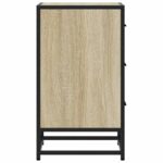 vidaXL Nočný stolík, dub sonoma 40x34,5x60 cm, kompozitné drevo+kov – Obrázok 6