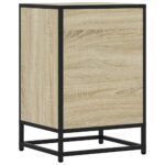 vidaXL Nočný stolík, dub sonoma 40x34,5x60 cm, kompozitné drevo+kov – Obrázok 7