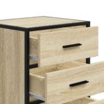 vidaXL Nočný stolík, dub sonoma 40x34,5x60 cm, kompozitné drevo+kov – Obrázok 9