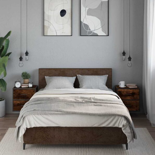 vidaXL Nástenné nočné stolíky 2 ks dymový dub 40x31x39,5 cm – Obrázok 3