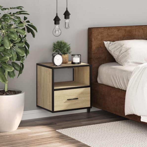 vidaXL Nástenný nočný stolík dub sonoma 40x31x39,5 cm – Obrázok 3