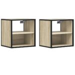 vidaXL Nástenné nočné stolíky 2 ks dub sonoma 40x31x39,5 cm – Obrázok 2