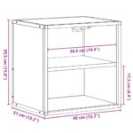 vidaXL Nástenný nočný stolík hnedý dub 40x31x39,5 cm – Obrázok 11