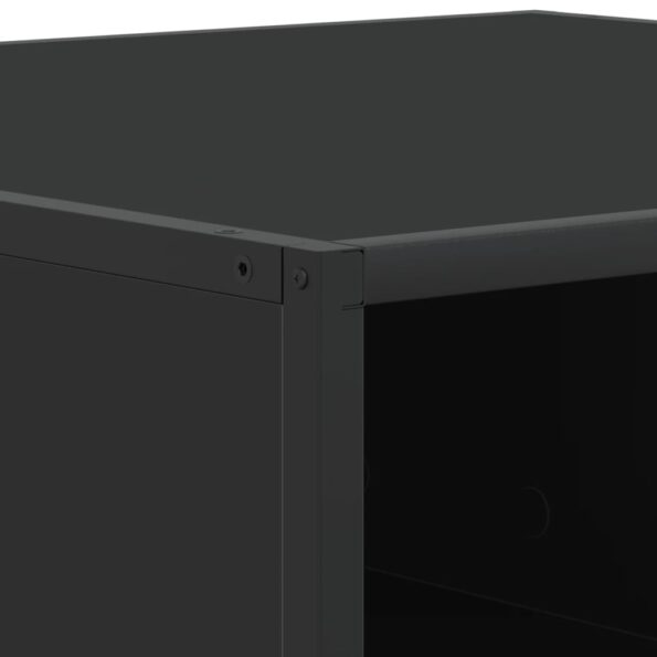 vidaXL Konferenčný stolík čierny 80x80x30 cm kompozitné drevo a kov – Obrázok 8