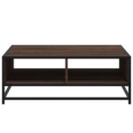 vidaXL Konferenčný stolík hnedý dub 80x80x45 cm kompozitné drevo a kov – Obrázok 5