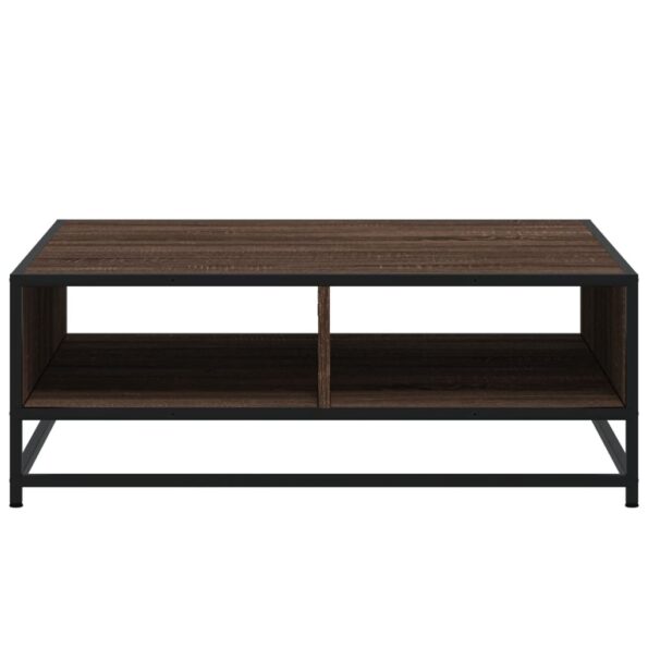 vidaXL Konferenčný stolík hnedý dub 80x80x45 cm kompozitné drevo a kov – Obrázok 5