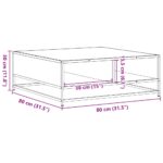 vidaXL Konferenčný stolík hnedý dub 80x80x45 cm kompozitné drevo a kov – Obrázok 10