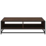 vidaXL Konferenčný stolík hnedý dub 100x100x30 cm kompozitné drevo kov – Obrázok 5