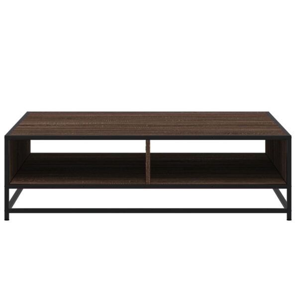 vidaXL Konferenčný stolík hnedý dub 100x100x30 cm kompozitné drevo kov – Obrázok 5