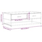 vidaXL Konferenčný stolík čierny 100x50x35 kompozitné drevo a kov – Obrázok 11