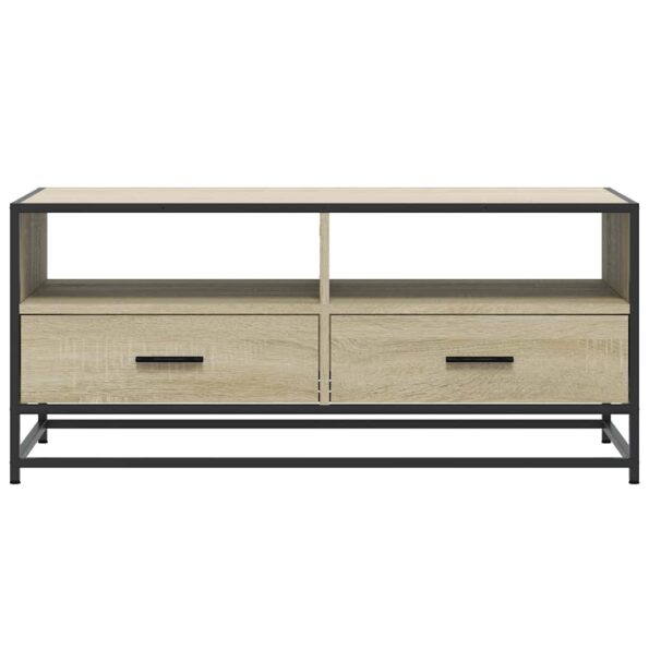 vidaXL Konferenčný stolík, dub sonoma 100x50x45cm kompozitné drevo+kov – Obrázok 5