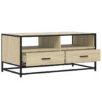 vidaXL Konferenčný stolík, dub sonoma 100x50x45cm kompozitné drevo+kov – Obrázok 8