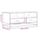 vidaXL Konferenčný stolík, dub sonoma 100x50x45cm kompozitné drevo+kov – Obrázok 11