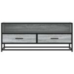 vidaXL TV skrinka sivá sonoma 100x34,5x40 cm kompozitné drevo a kov – Obrázok 4