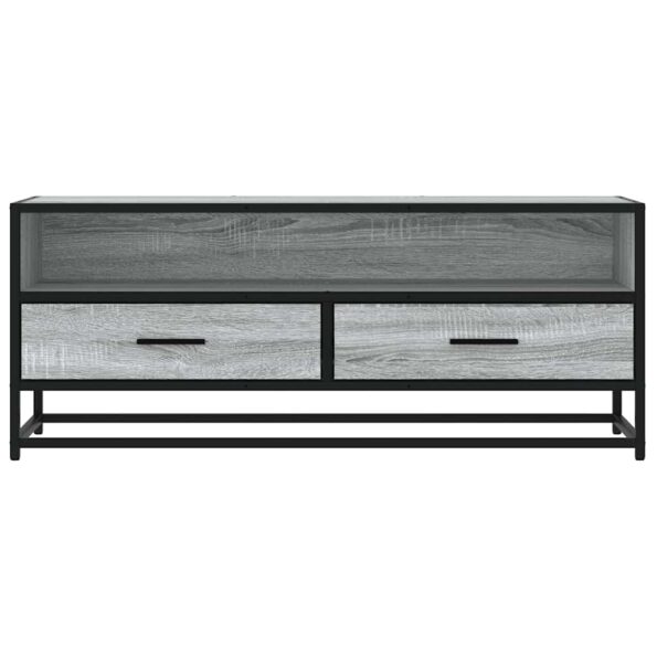 vidaXL TV skrinka sivá sonoma 100x34,5x40 cm kompozitné drevo a kov – Obrázok 4