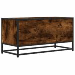 vidaXL TV skrinka dymový dub 80x34,5x40 cm kompozitné drevo a kov – Obrázok 6