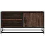 vidaXL TV skrinka hnedý dub 80x34,5x40 cm kompozitné drevo a kov – Obrázok 4