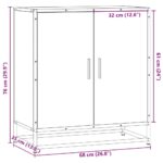 vidaXL Komoda dub sonoma 68x35x76 cm kompozitné drevo a kov – Obrázok 10