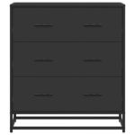 vidaXL Komoda čierna 68x35x76 cm kompozitné drevo a kov – Obrázok 4