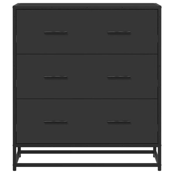 vidaXL Komoda čierna 68x35x76 cm kompozitné drevo a kov – Obrázok 4