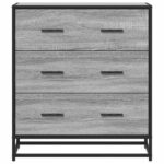 vidaXL Komoda sivá sonoma 68x35x76 cm kompozitné drevo a kov – Obrázok 4