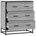 vidaXL Komoda sivá sonoma 68x35x76 cm kompozitné drevo a kov – Obrázok 7