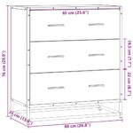 vidaXL Komoda sivá sonoma 68x35x76 cm kompozitné drevo a kov – Obrázok 10