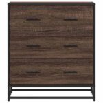 vidaXL Komoda hnedý dub 68x35x76 cm kompozitné drevo a kov – Obrázok 4