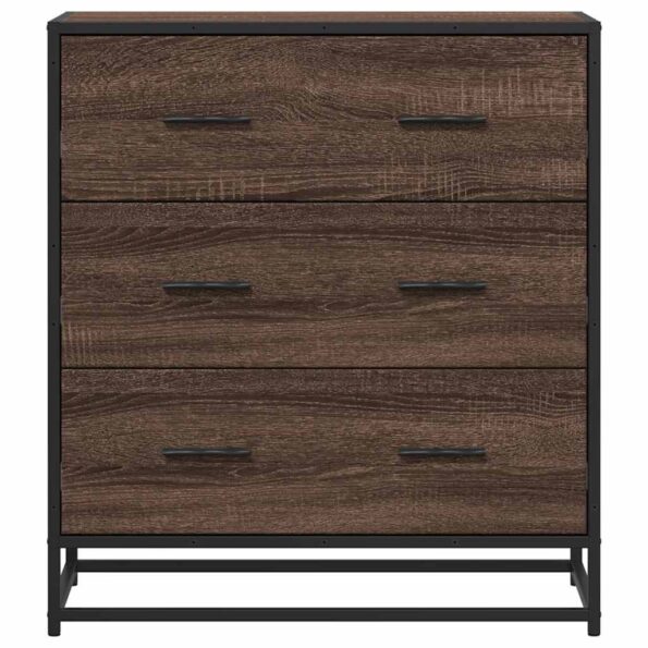 vidaXL Komoda hnedý dub 68x35x76 cm kompozitné drevo a kov – Obrázok 4