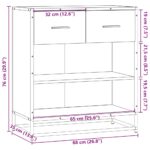 vidaXL Komoda dymový dub 68x35x76 cm kompozitné drevo – Obrázok 10