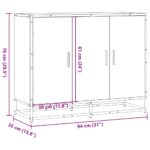 vidaXL Komoda, sivá sonoma 94x35x76 cm, kompozitné drevo – Obrázok 10