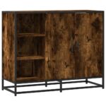 vidaXL Komoda dymový dub 92x35x76 cm kompozitné drevo – Obrázok 2
