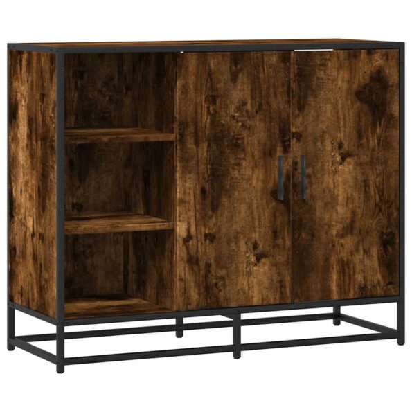 vidaXL Komoda dymový dub 92x35x76 cm kompozitné drevo – Obrázok 2