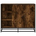vidaXL Komoda dymový dub 92x35x76 cm kompozitné drevo – Obrázok 4