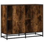 vidaXL Komoda dymový dub 92x35x76 cm kompozitné drevo – Obrázok 6