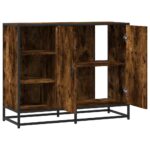 vidaXL Komoda dymový dub 92x35x76 cm kompozitné drevo – Obrázok 7