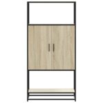 vidaXL Vysoká skrinka dub sonoma 68x35x139 cm kompozitné drevo+kov – Obrázok 4